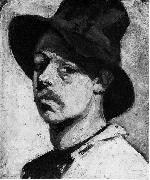 Theo van Doesburg Zelfportret met hoed painting